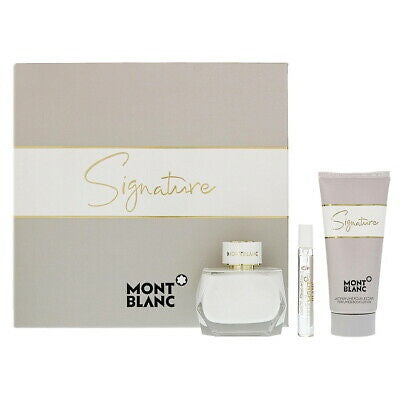 Mont Blanc Signature Women Set 3oz EDP & 3.3oz Body Lotion & .25oz EDP General Mont Blanc