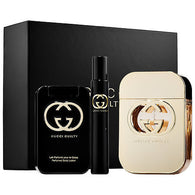 GUCCI GUILTY for Women Gift Set 2.5oz EDT/2.5oz BL/.25 EDT Mini - Aura Fragrances