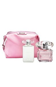 BRIGHT CRYSTAL For Women by Versace EDT 3.0 OZ. / PINK COSMETICA POUCH - Aura Fragrances