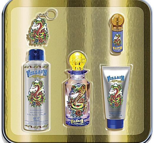 Villain Gift Set for Men 4.2 Oz/Body Wash 3 Oz/Body Spray 6 Oz/Key Chain General Aura Fragrance